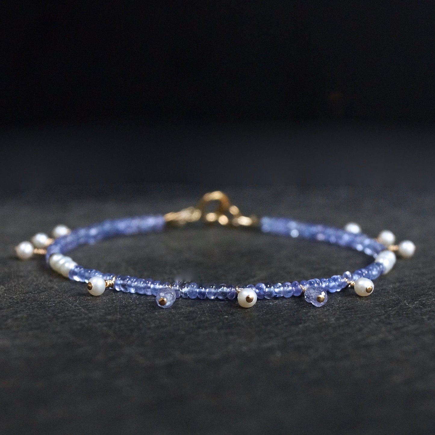 14K Solid Gold: Tanzanite Bracelet| Charm Bracelet | Fine Jewelry