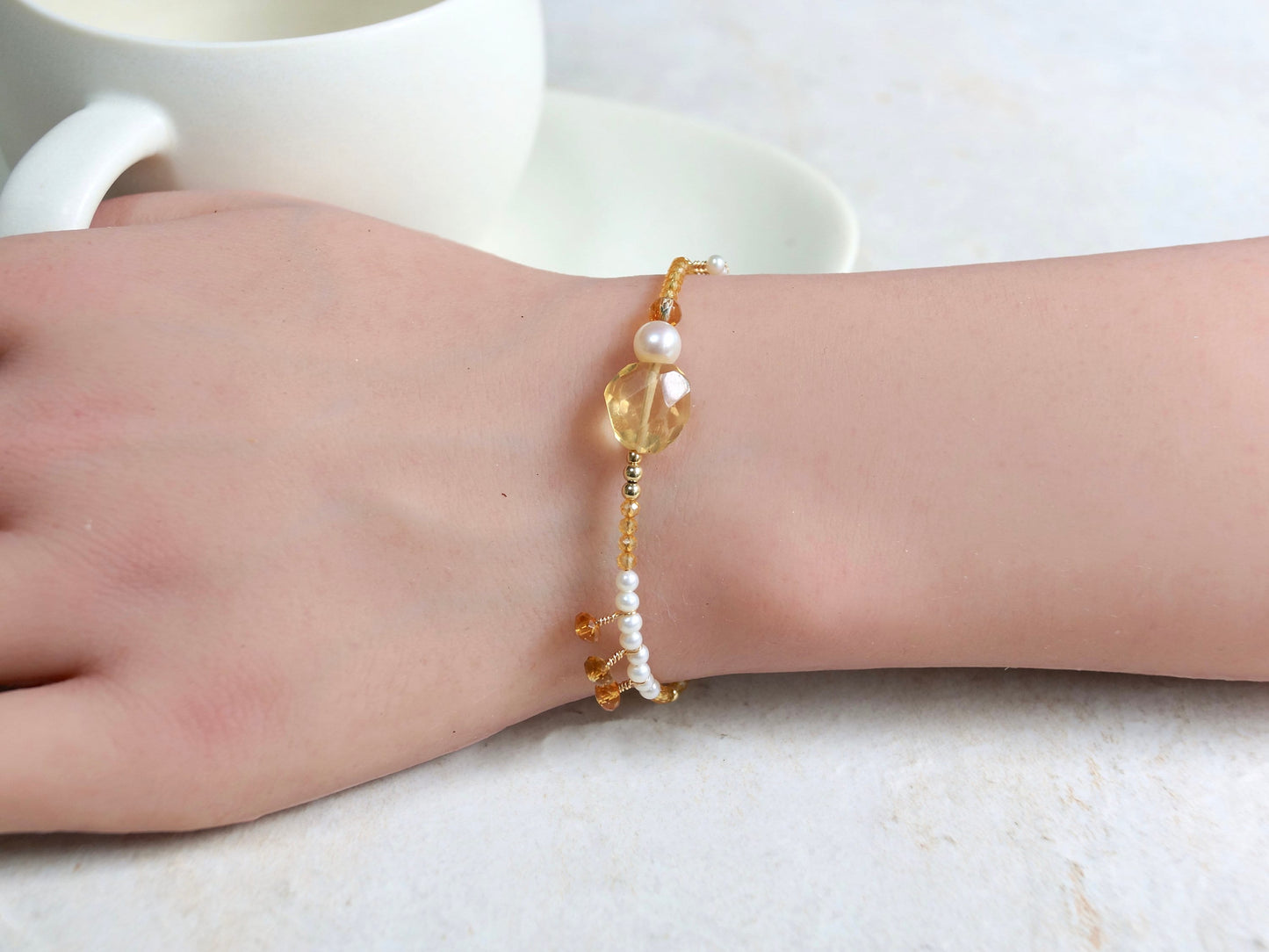 14K Solid Gold: Citrine Bracelet| Yellow | Fine Jewelry