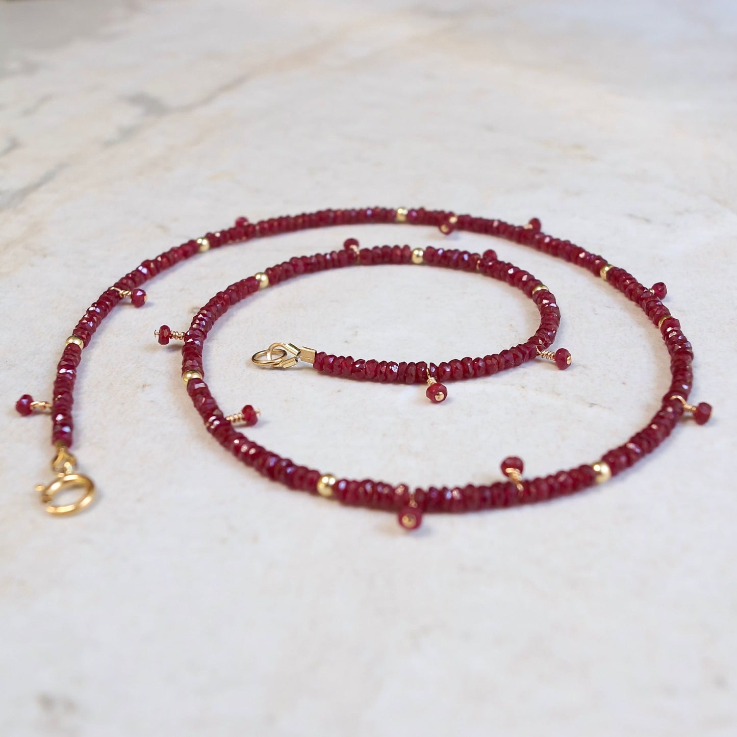 14K: Ruby Necklace | 2.5mm| July Birthstone