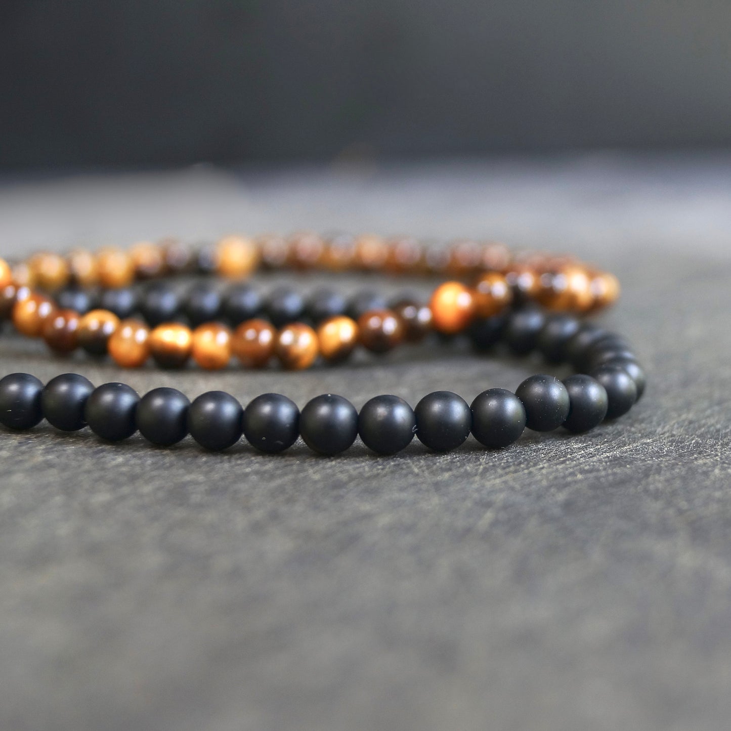 14K: Black Onyx Bracelet | 4mm | Spiritual Bracelet  | Fine Jewelry