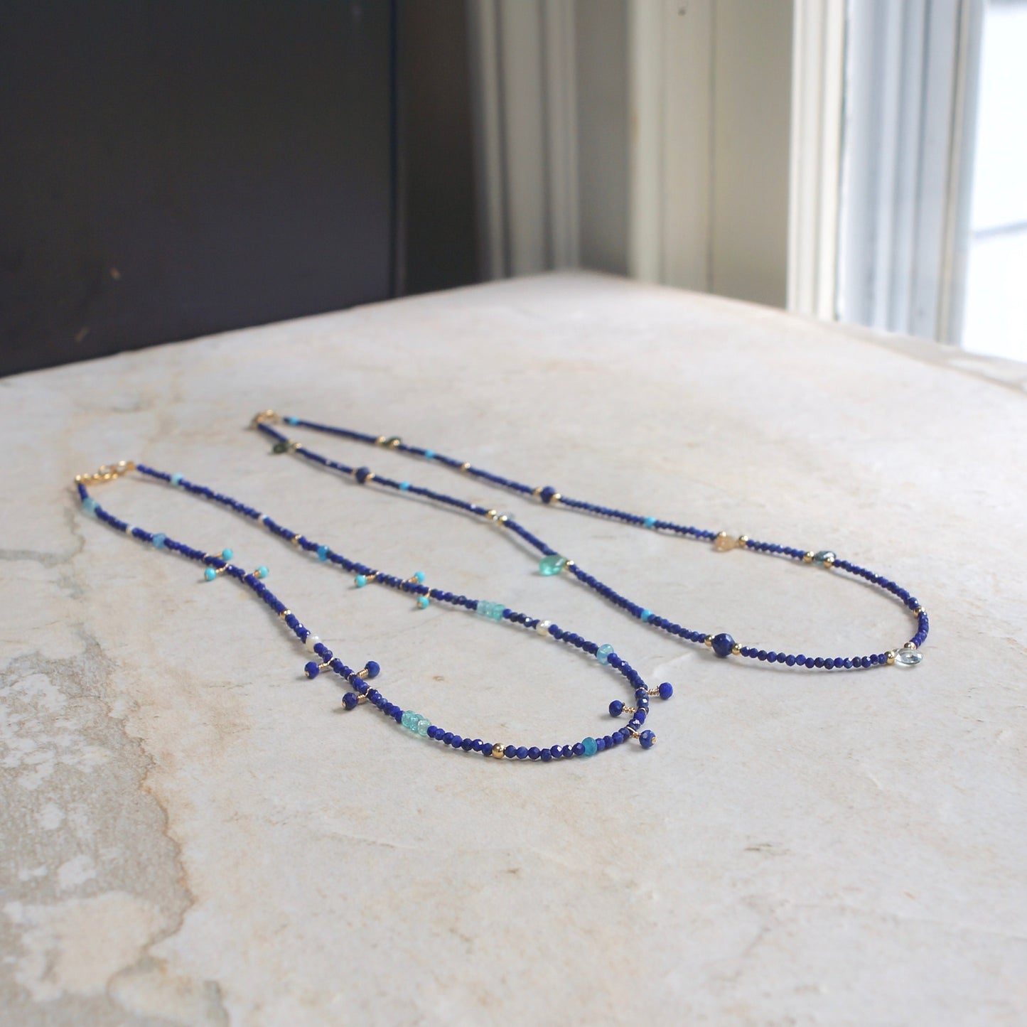 14k Solid Gold: Lapis Lazuli Necklace | Fine Jewelry | Little Charms